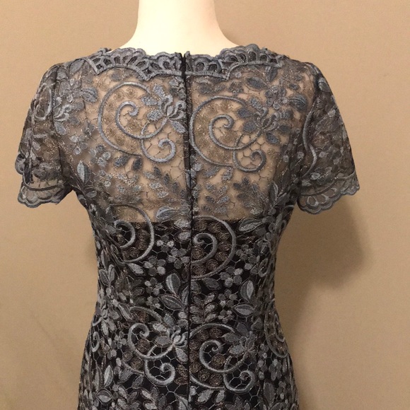 JS Collections Metallic Scroll-Embroidered Dress - Picture 6 of 7